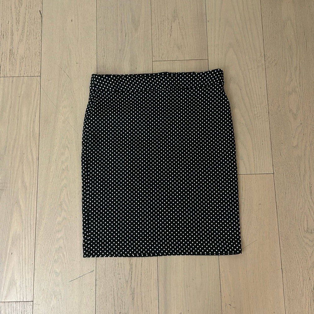 Black and white polka dot skirt